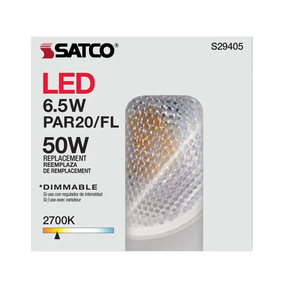 6.5 Watt - PAR20 LED - 2700K - 40 deg. Beam Angle - Medium base - 120 Volt - Image 12
