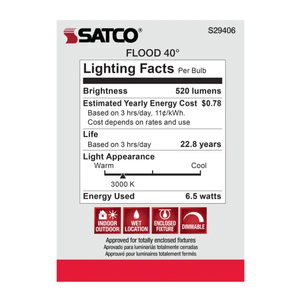 6.5 Watt - PAR20 LED - 3000K - 40 deg. Beam Angle - Medium base - 120 Volt - Image 9