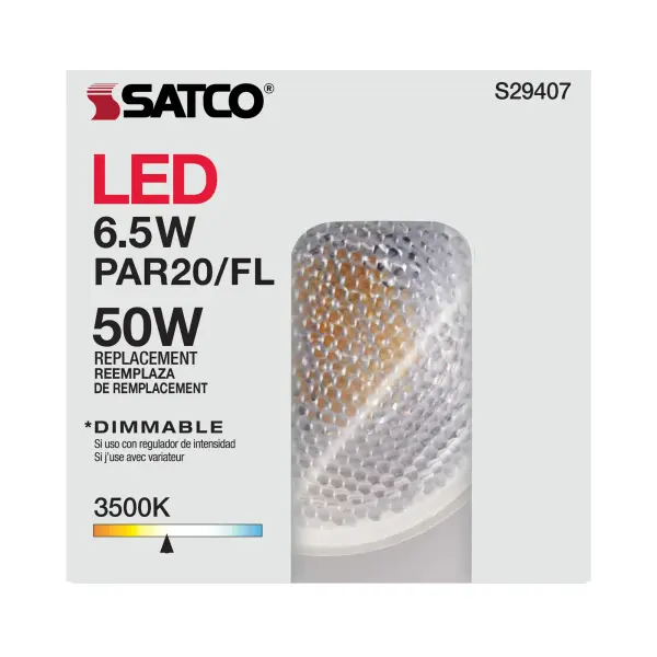 6.5 Watt - PAR20 LED - 3500K - 40 deg. Beam Angle - Medium base - 120 Volt - Image 12