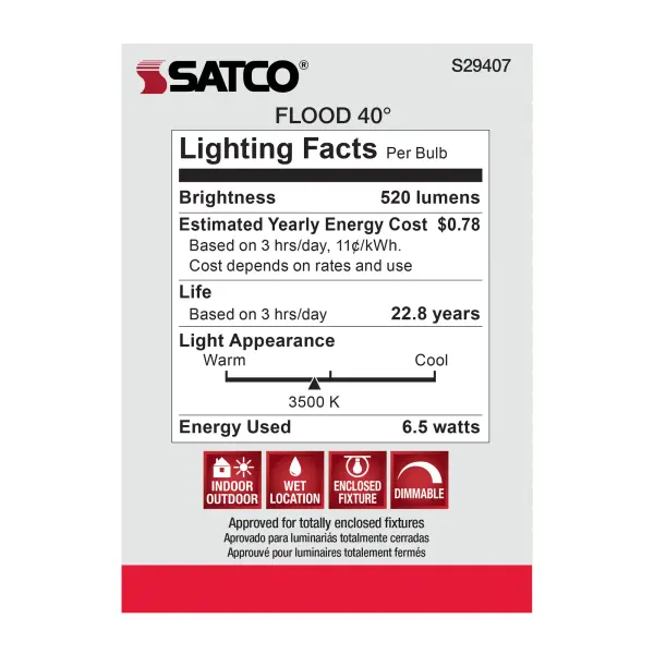 6.5 Watt - PAR20 LED - 3500K - 40 deg. Beam Angle - Medium base - 120 Volt - Image 9