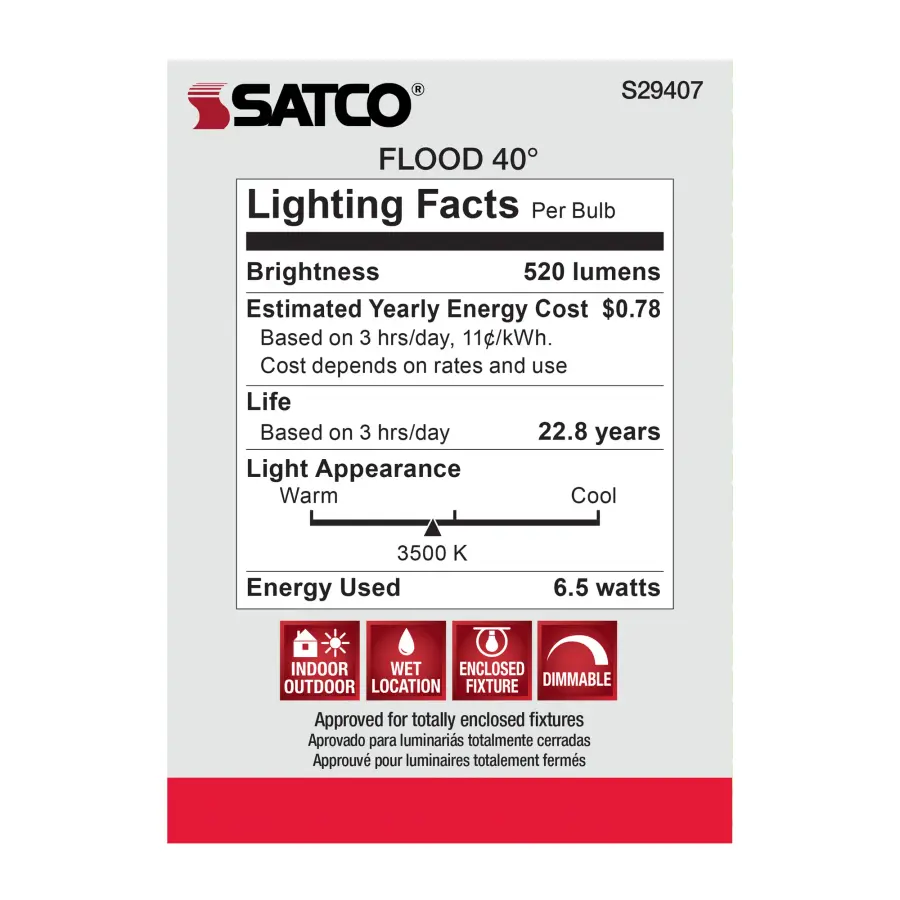 6.5 Watt - PAR20 LED - 3500K - 40 deg. Beam Angle - Medium base - 120 Volt - Image 9
