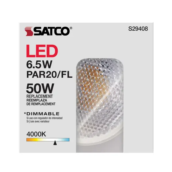 6.5 Watt - PAR20 LED - 4000K - 40 deg. Beam Angle - Medium base - 120 Volt - Image 12