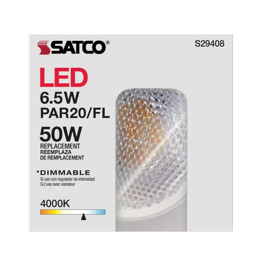 6.5 Watt - PAR20 LED - 4000K - 40 deg. Beam Angle - Medium base - 120 Volt - Image 12