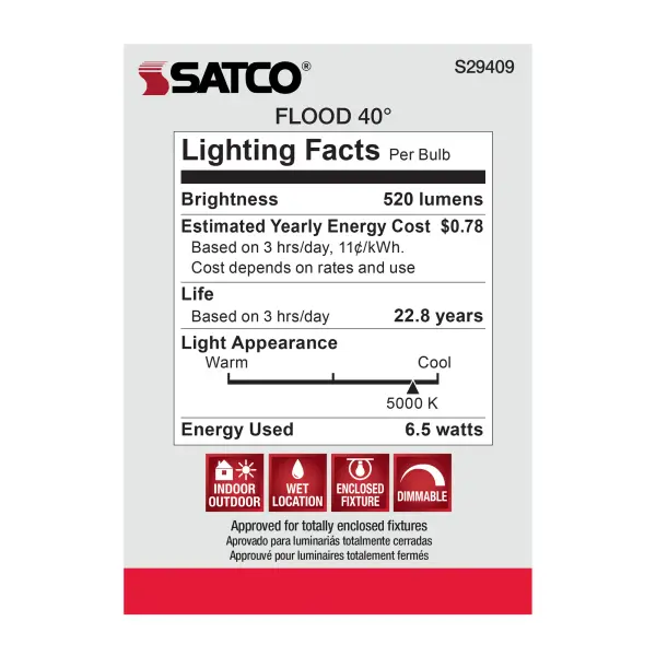 6.5 Watt - PAR20 LED - 5000K - 40 deg. Beam Angle - Medium base - 120 Volt - Image 9
