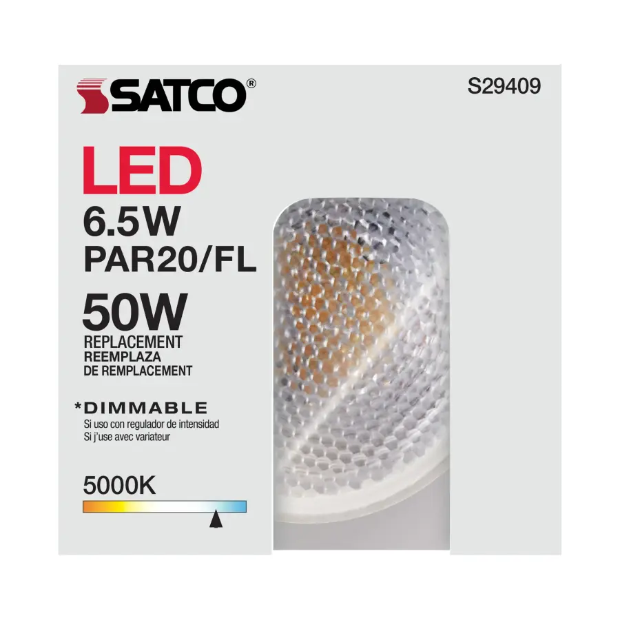6.5 Watt - PAR20 LED - 5000K - 40 deg. Beam Angle - Medium base - 120 Volt - Image 10