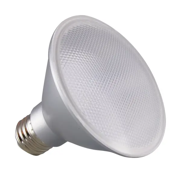 Satco's LED 12.5-watt, PAR30SN lamp maintains the familiar look of the Halogen PAR and Gen1 LED lamps they replace; but at 90 CRI and a higher lumens per watt ratio, it delivers superior light and improved efficiency. Designed for use in track, recessed fixtures and wet locations including outdoor and landscape applications, this versatile lamp has a multitude of applications. This lamp is dimmable and delivers 25,000 hours of cool white light.
