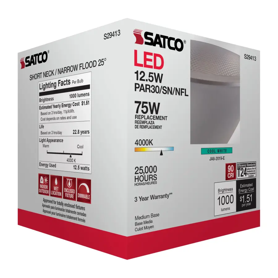 12.5 Watt - PAR30SN LED - 4000K - 25 deg. Beam Angle - Medium base - 120 Volt - Image 11