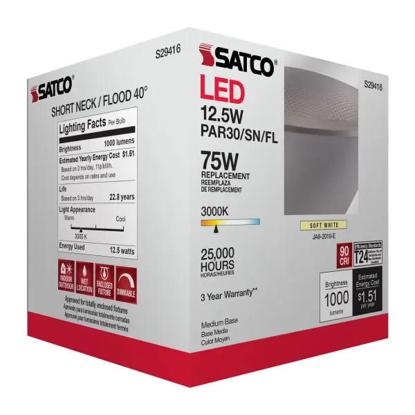 12.5 Watt - PAR30SN LED - 3000K - 40 deg. Beam Angle - Medium base - 120 Volt - Image 11