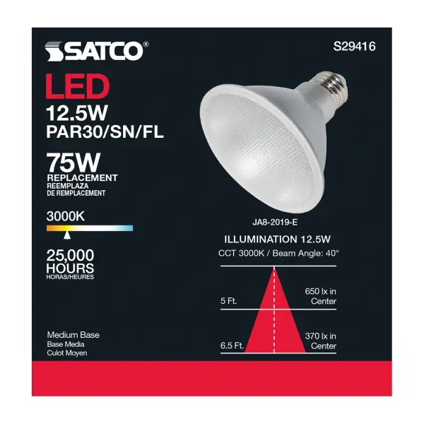 12.5 Watt - PAR30SN LED - 3000K - 40 deg. Beam Angle - Medium base - 120 Volt - Image 7