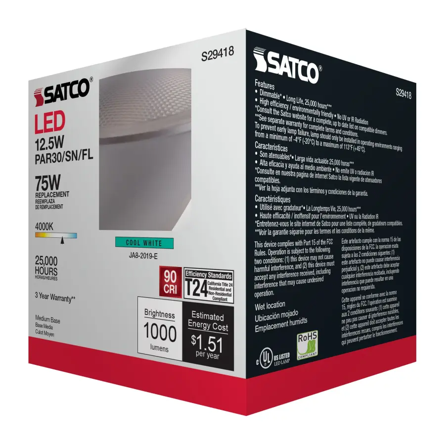 12.5 Watt - PAR30SN LED - 4000K - 40 deg. Beam Angle - Medium base - 120 Volt - Image 10