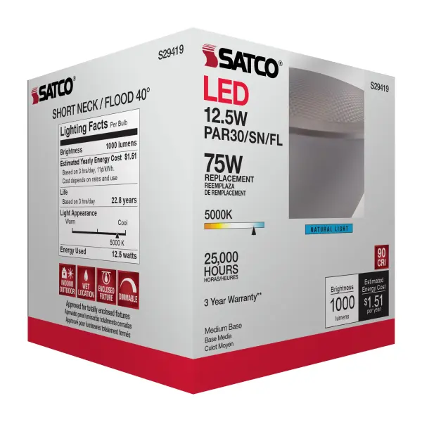 12.5 Watt - PAR30SN LED - 5000K - 40 deg. Beam Angle - Medium base - 120 Volt - Image 11