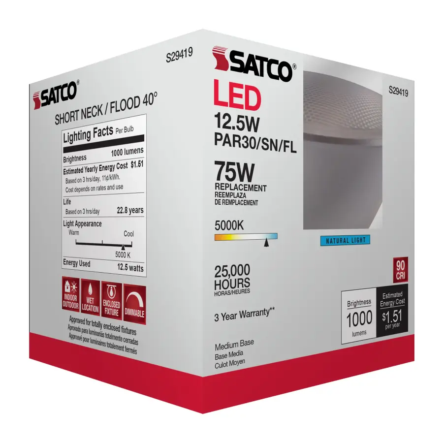 12.5 Watt - PAR30SN LED - 5000K - 40 deg. Beam Angle - Medium base - 120 Volt - Image 11