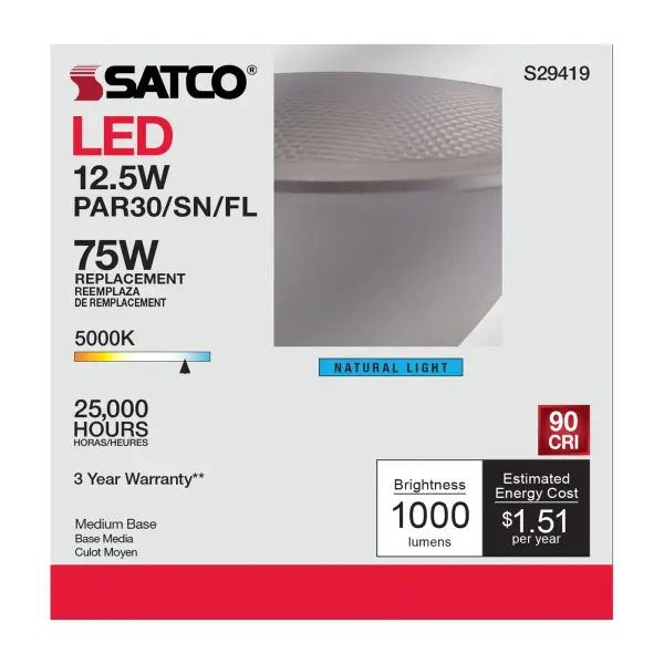 12.5 Watt - PAR30SN LED - 5000K - 40 deg. Beam Angle - Medium base - 120 Volt - Image 6