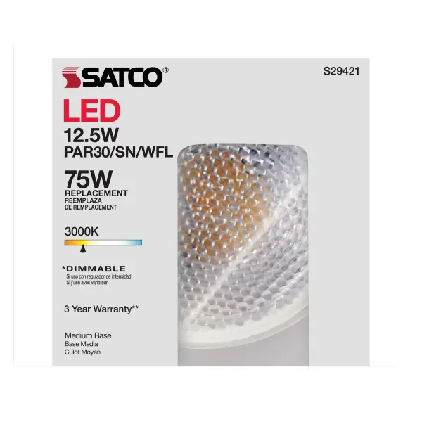 12.5 Watt - PAR30SN LED - 3000K - 60 deg. Beam Angle - Medium base - 120 Volt - Image 12