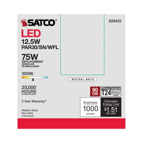 12.5 Watt - PAR30SN LED - 3000K - 60 deg. Beam Angle - Medium base - 120 Volt - Image 10