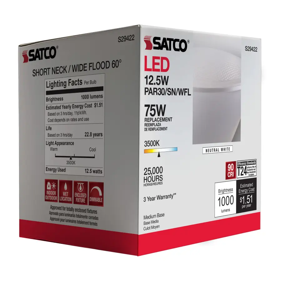 12.5 Watt - PAR30SN LED - 3500K - 60 deg. Beam Angle - Medium base - 120 Volt - Image 10