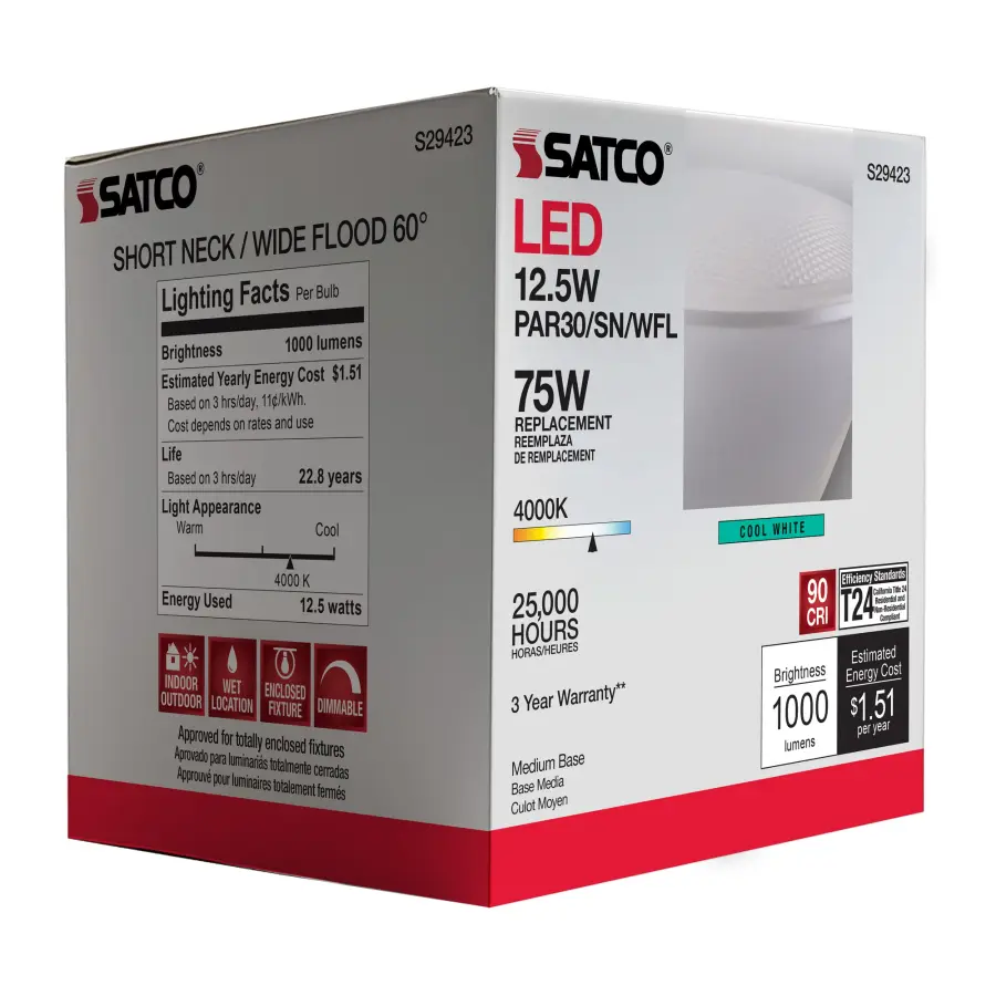 12.5 Watt - PAR30SN LED - 4000K - 60 deg. Beam Angle - Medium base - 120 Volt - Image 10
