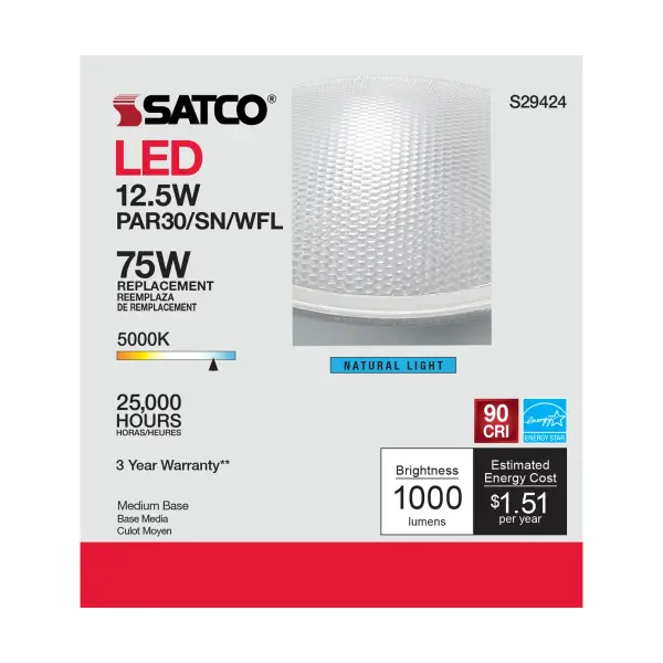 12.5 Watt - PAR30SN LED - 5000K - 60 deg. Beam Angle - Medium base - 120 Volt - Image 7