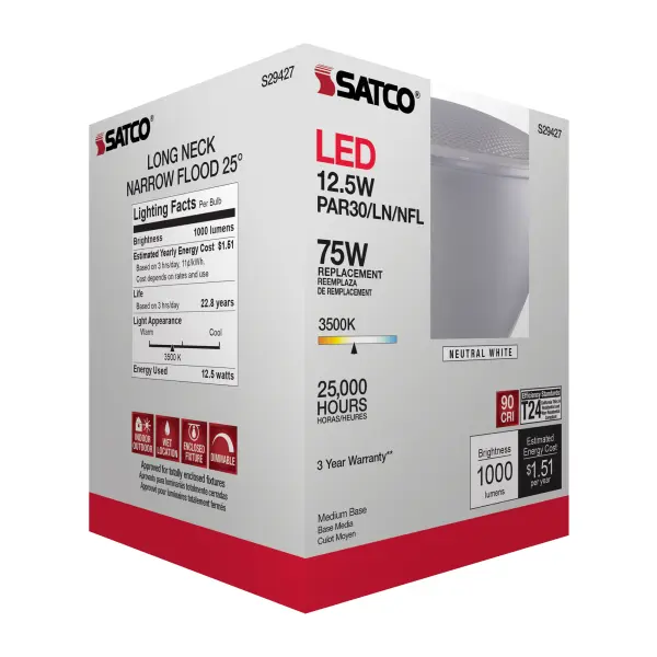 12.5 Watt - PAR30LN LED - 3500K - 25 deg. Beam Angle - Medium base - 120 Volt - Image 11