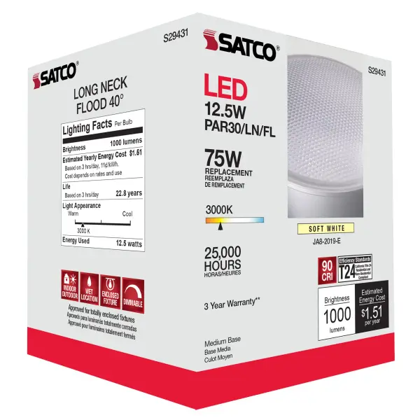 12.5 Watt - PAR30LN LED - 3000K - 40 deg. Beam Angle - Medium base - 120 Volt - Image 11
