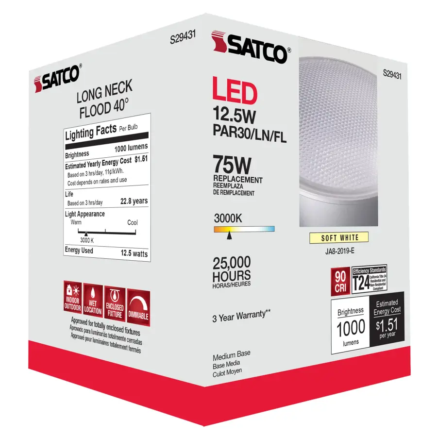12.5 Watt - PAR30LN LED - 3000K - 40 deg. Beam Angle - Medium base - 120 Volt - Image 11