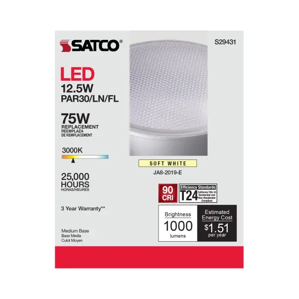 12.5 Watt - PAR30LN LED - 3000K - 40 deg. Beam Angle - Medium base - 120 Volt - Image 6