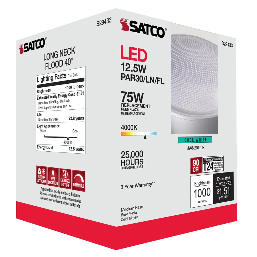 12.5 Watt - PAR30LN LED - 4000K - 40 deg. Beam Angle - Medium base - 120 Volt - Image 11