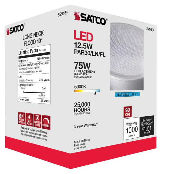 12.5 Watt - PAR30LN LED - 5000K - 40 deg. Beam Angle - Medium base - 120 Volt - Image 11