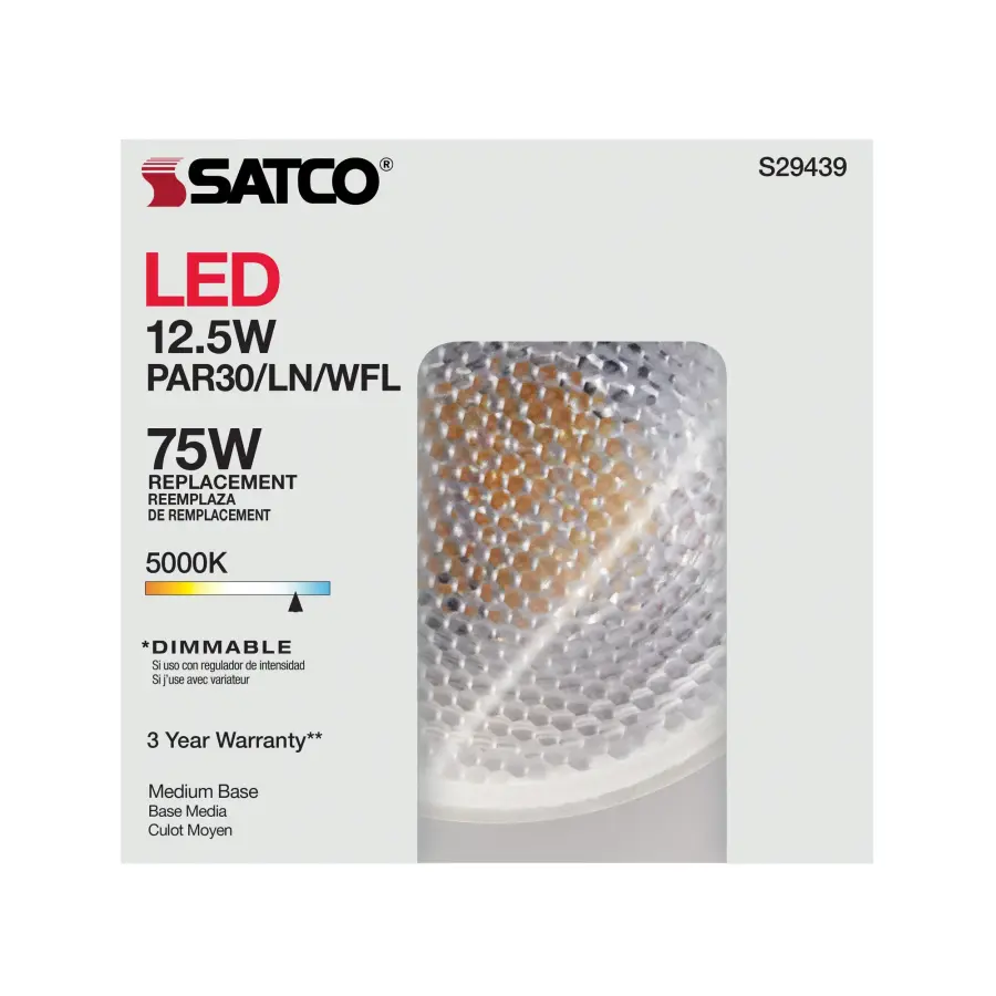 12.5 Watt - PAR30LN LED - 2700K - 60 deg. Beam Angle - Medium base - 120 Volt - Image 12