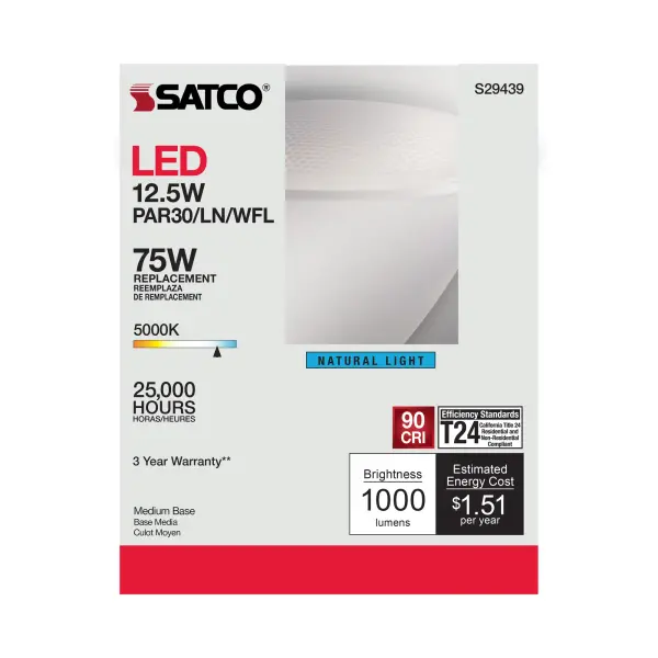 12.5 Watt - PAR30LN LED - 2700K - 60 deg. Beam Angle - Medium base - 120 Volt - Image 6