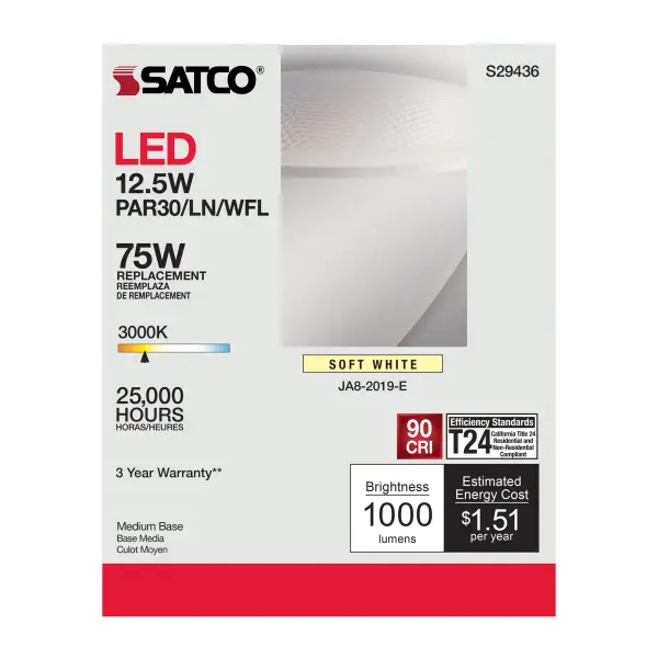12.5 Watt - PAR30LN LED - 3000K - 60 deg. Beam Angle - Medium base - 120 Volt - Image 6