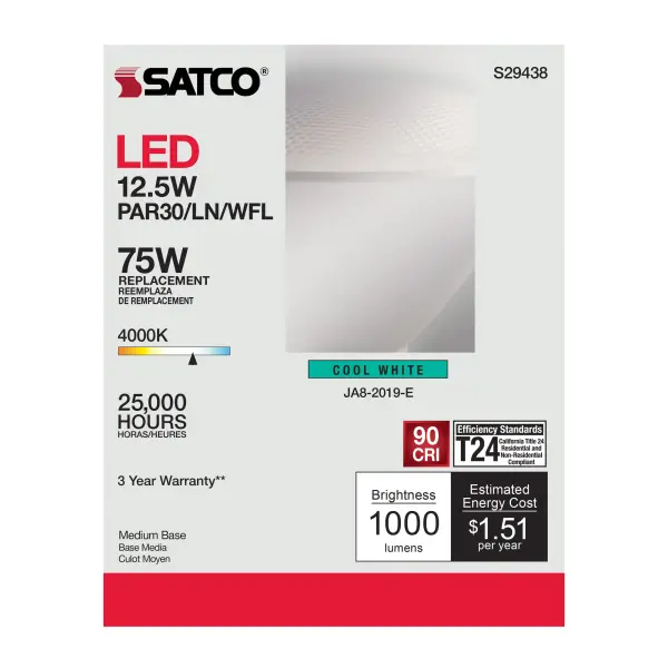 12.5 Watt - PAR30LN LED - 4000K - 60 deg. Beam Angle - Medium base - 120 Volt - Image 6