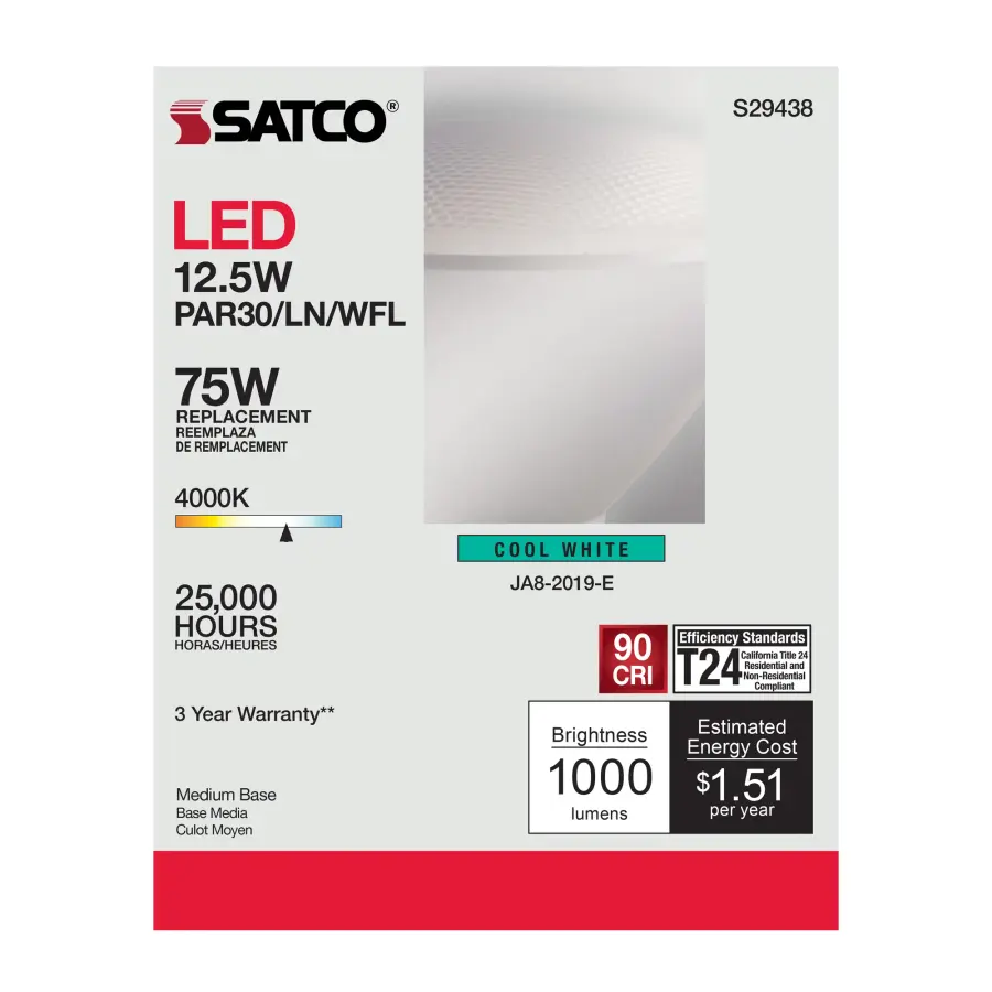 12.5 Watt - PAR30LN LED - 4000K - 60 deg. Beam Angle - Medium base - 120 Volt - Image 6