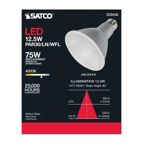 12.5 Watt - PAR30LN LED - 4000K - 60 deg. Beam Angle - Medium base - 120 Volt - Image 7