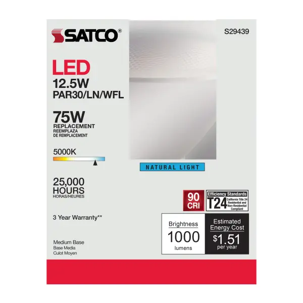 12.5 Watt - PAR30LN LED - 5000K - 60 deg. Beam Angle - Medium base - 120 Volt - Image 6