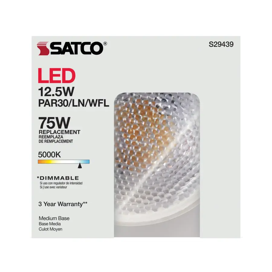 12.5 Watt - PAR30LN LED - 5000K - 60 deg. Beam Angle - Medium base - 120 Volt - Image 10