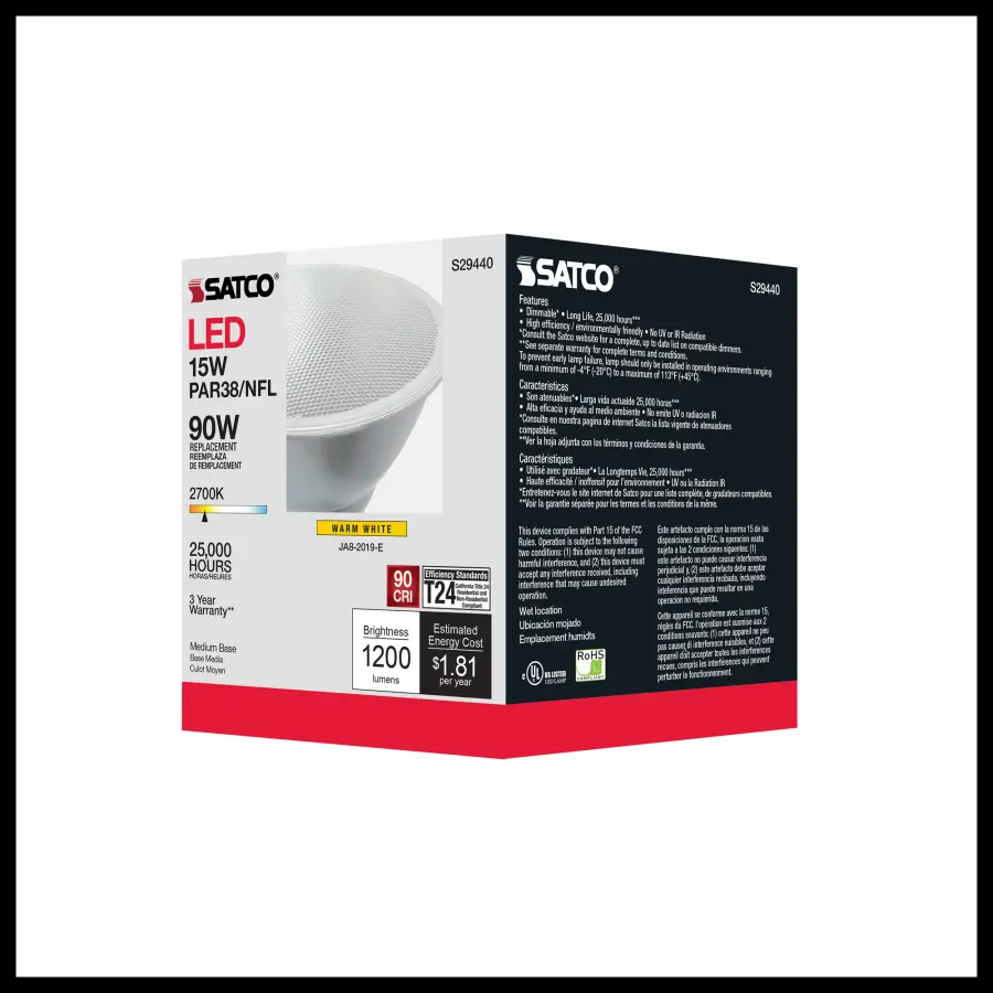 15 Watt - PAR38 LED - 2700K - 25 deg. Beam Angle - Medium base - 120 Volt - Image 11