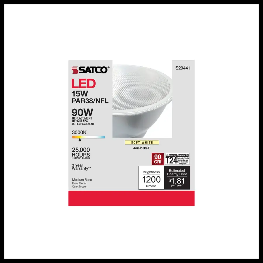 15 Watt - PAR38 LED - 3000K - 25 deg. Beam Angle - Medium base - 120 Volt - Image 6