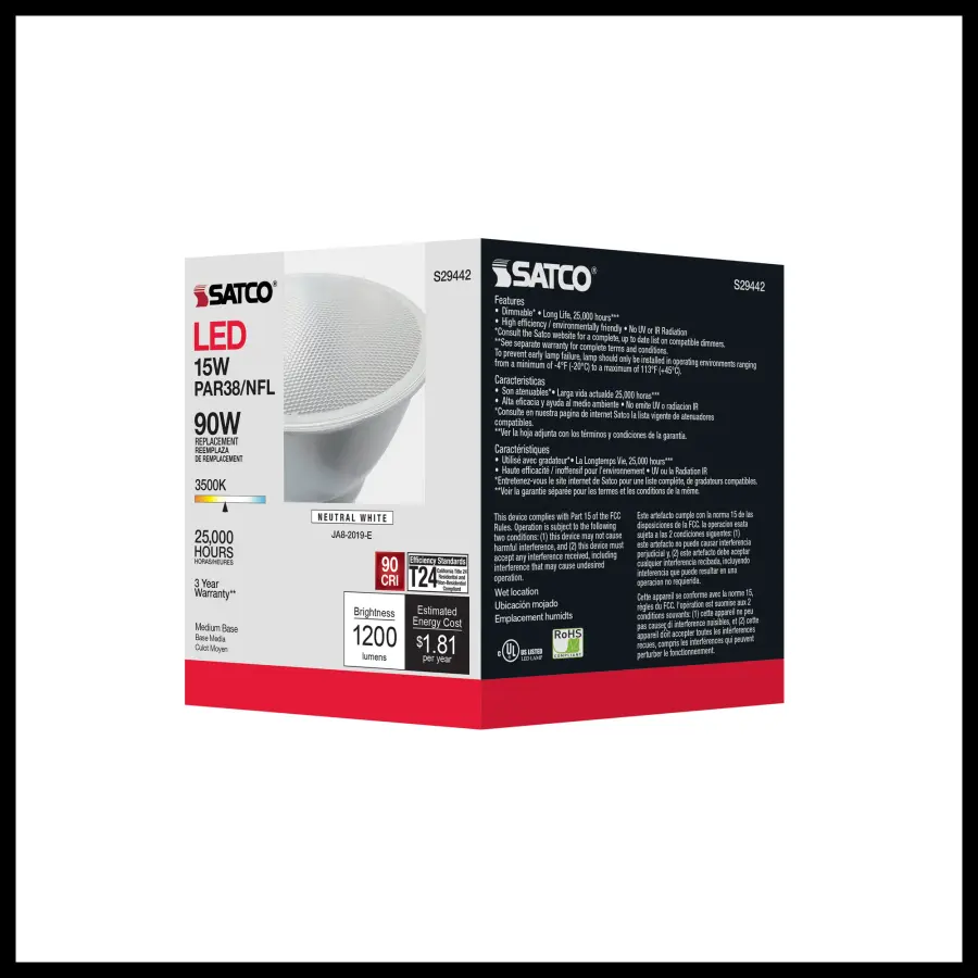 15 Watt - PAR38 LED - 3500K - 25 deg. Beam Angle - Medium base - 120 Volt - Image 11