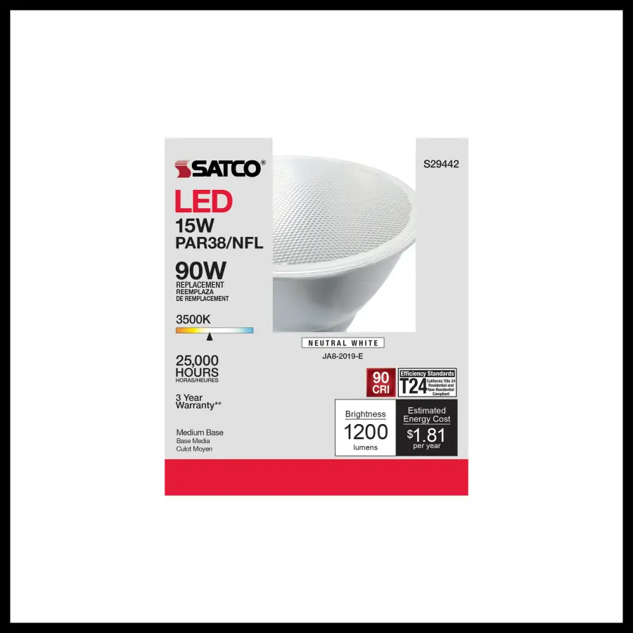 15 Watt - PAR38 LED - 3500K - 25 deg. Beam Angle - Medium base - 120 Volt - Image 6
