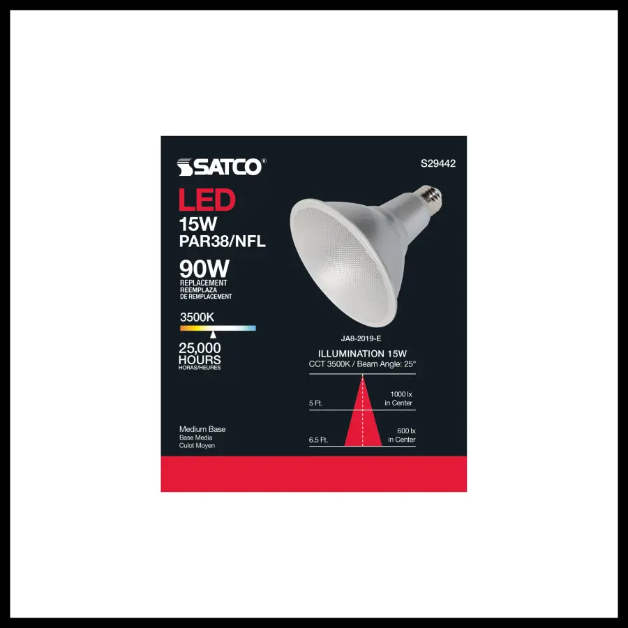 15 Watt - PAR38 LED - 3500K - 25 deg. Beam Angle - Medium base - 120 Volt - Image 7