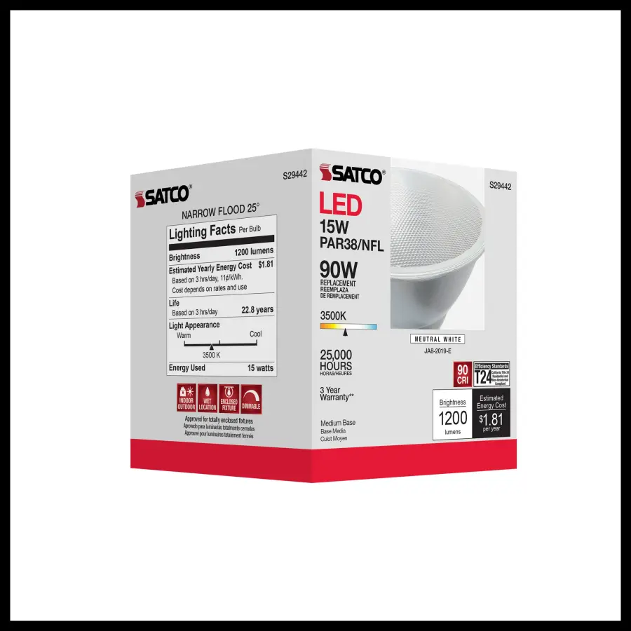 15 Watt - PAR38 LED - 3500K - 25 deg. Beam Angle - Medium base - 120 Volt - Image 10