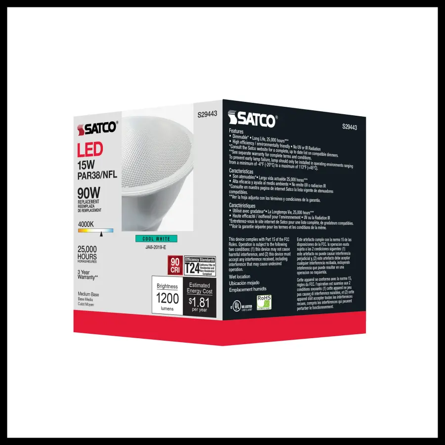 15 Watt - PAR38 LED - 4000K - 25 deg. Beam Angle - Medium base - 120 Volt - Image 11
