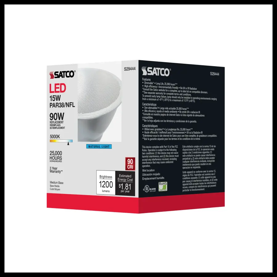 15 Watt - PAR38 LED - 5000K - 25 deg. Beam Angle - Medium base - 120 Volt - Image 11