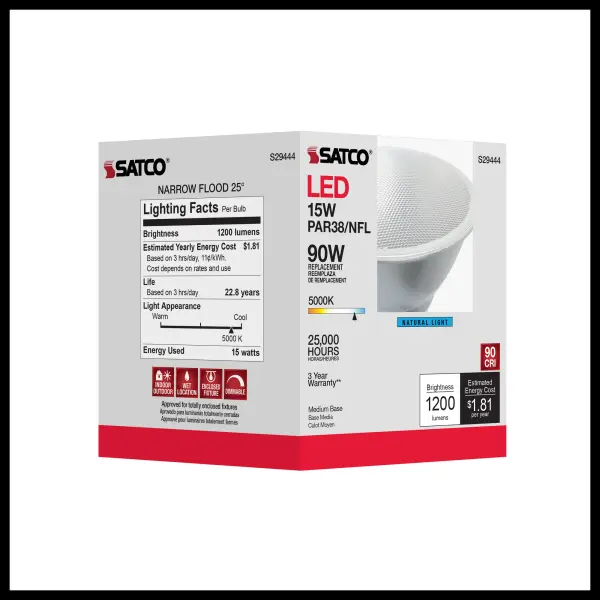 15 Watt - PAR38 LED - 5000K - 25 deg. Beam Angle - Medium base - 120 Volt - Image 10