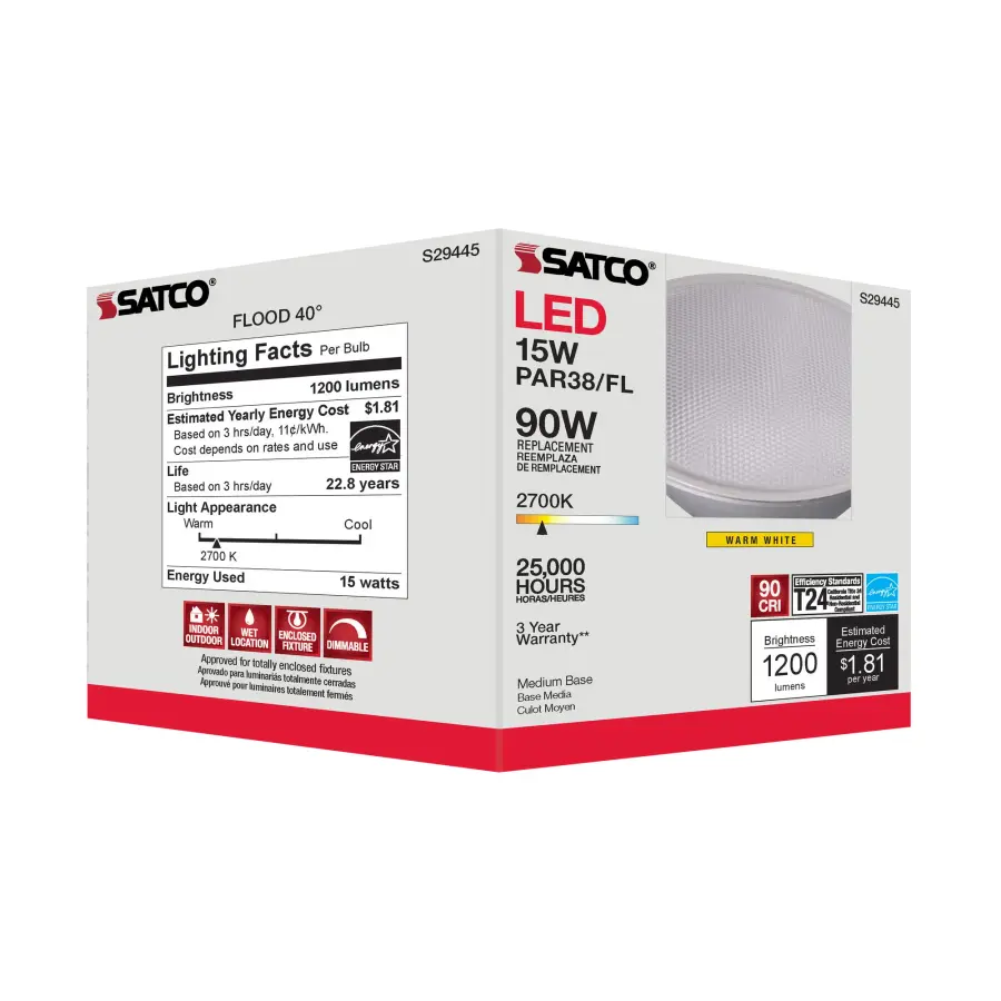 15 Watt - PAR38 LED - 2700K - 40 deg. Beam Angle - Medium base - 120 Volt - Image 11