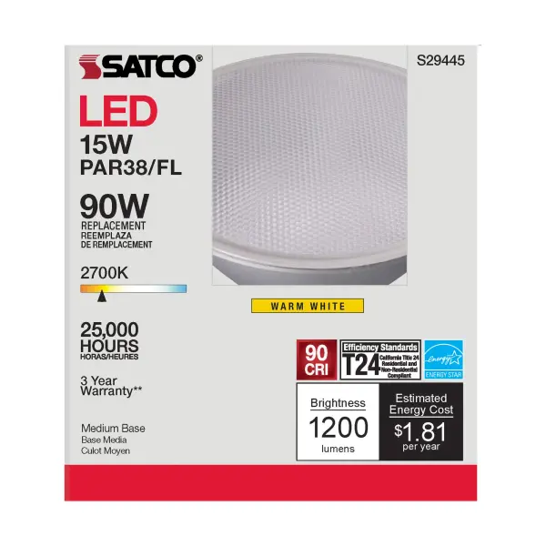 15 Watt - PAR38 LED - 2700K - 40 deg. Beam Angle - Medium base - 120 Volt - Image 6