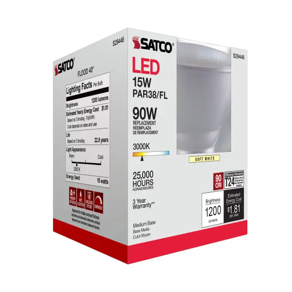 15 Watt - PAR38 LED - 3000K - 40 deg. Beam Angle - Medium base - 120 Volt - Image 10
