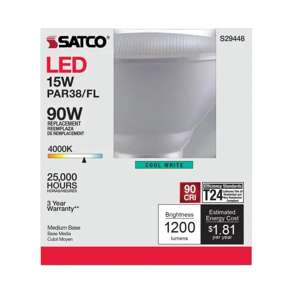 15 Watt - PAR38 LED - 4000K - 40 deg. Beam Angle - Medium base - 120 Volt - Image 6