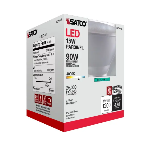15 Watt - PAR38 LED - 4000K - 40 deg. Beam Angle - Medium base - 120 Volt - Image 10